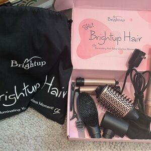 Brightup 5-in-1 Hair Styling Tool Set - Black and Pink